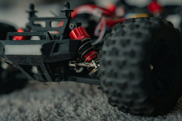 A close up of a remote control car